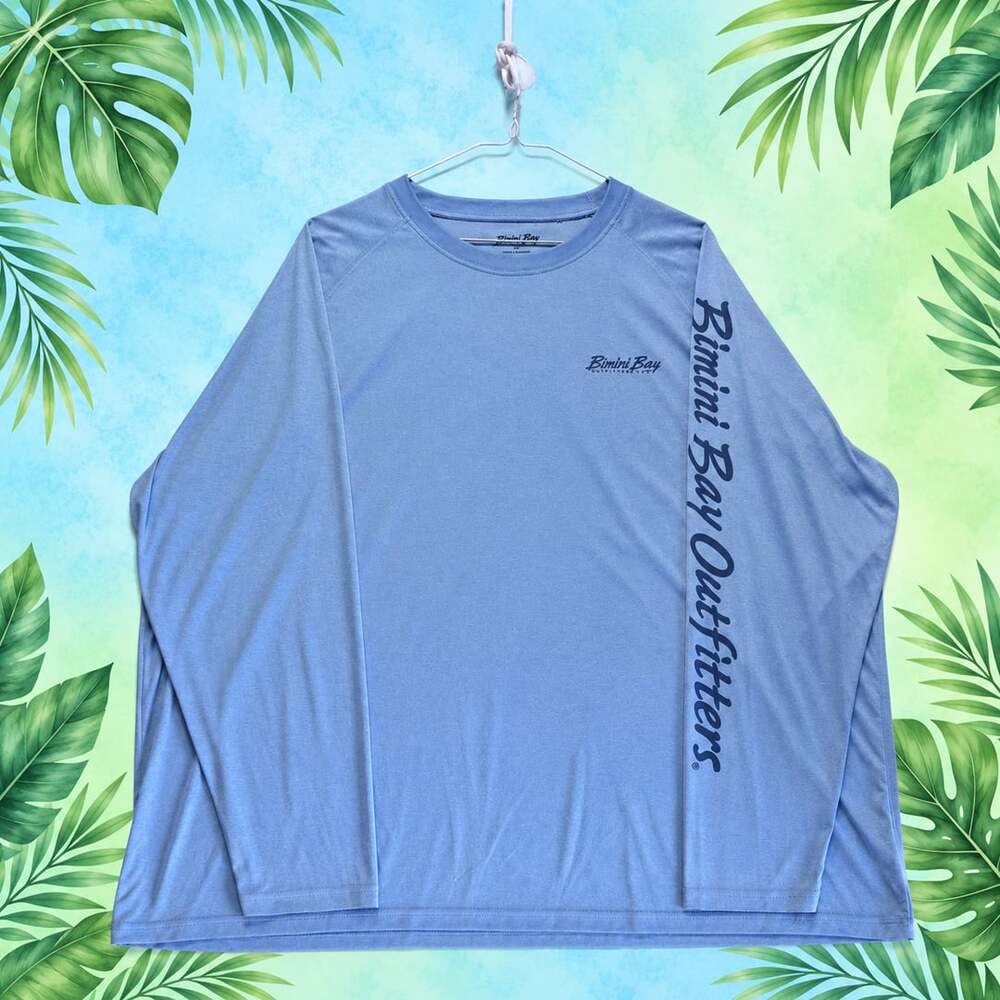 Bimini Bay Outfitters Long Sleeve Fishing Shirt Size 2XL Blue Marlin
